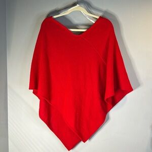 Red knit poncho